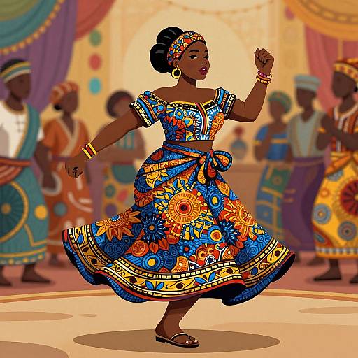 Vibrant Nigerian Woman Dancing