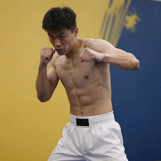 Dynamic Boxing Pose with Intense Expression