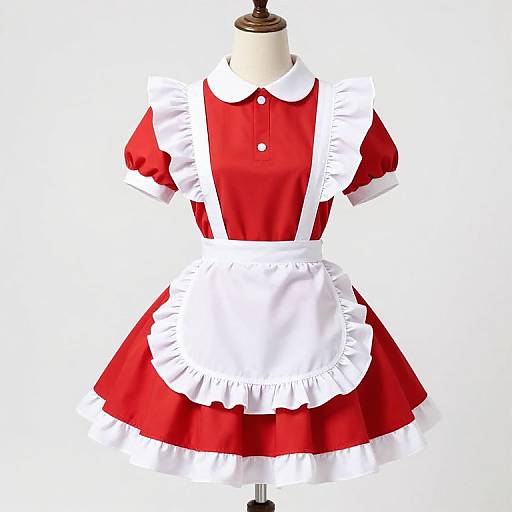 Red French Maid Outfit Description