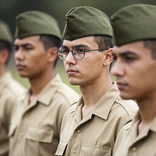 Three Male Soldiers in Uniform