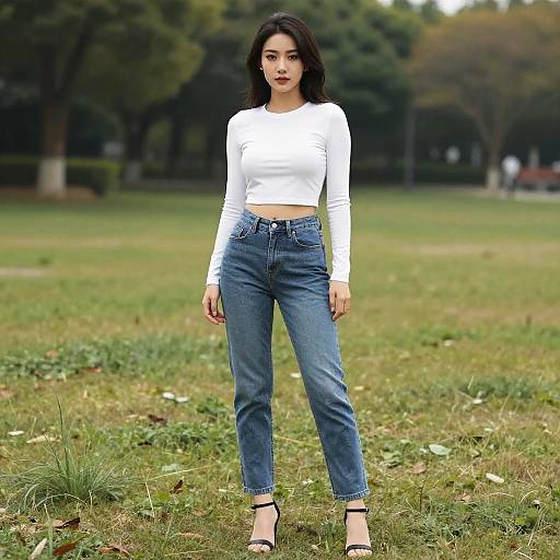 Pear-Shaped Woman in Casual Streetwear