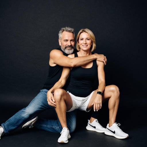 Sporty Middle-Aged Couple Embracing