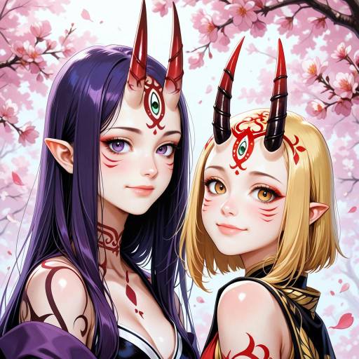 Ibaraki Douji and Oni Girls Together