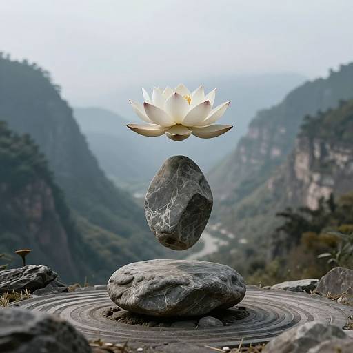 Levitating Stones in Silent Symphony