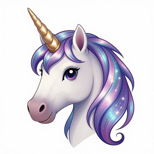 Colorful Unicorn Head Illustration