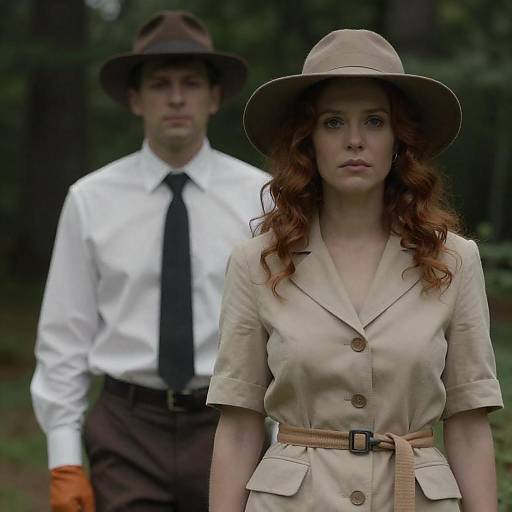 Vintage Forest Portrait of Stern Woman