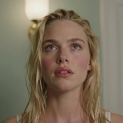 Candid Portrait of a Wet-Haired Woman