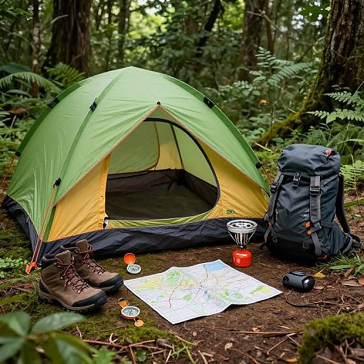 Vibrant Outdoor Camping Gear Scene
