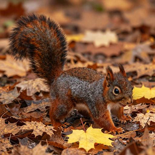 Rat-Squirrel Hybrid in Autumn Forest
