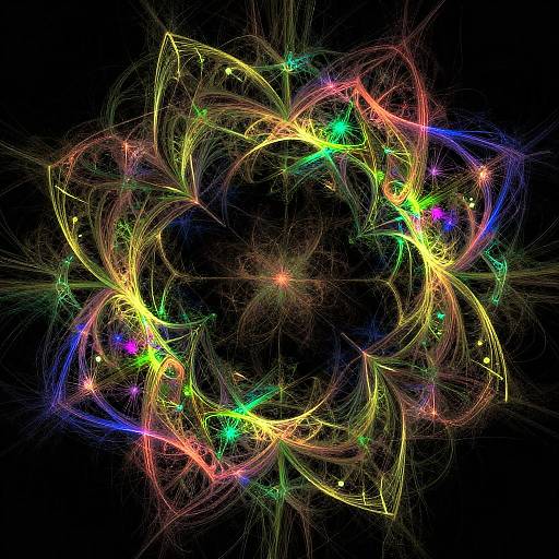 Neon Fractal Chaos and Transformation