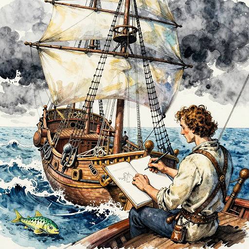 Costeau Sketching Marine Life Adventure