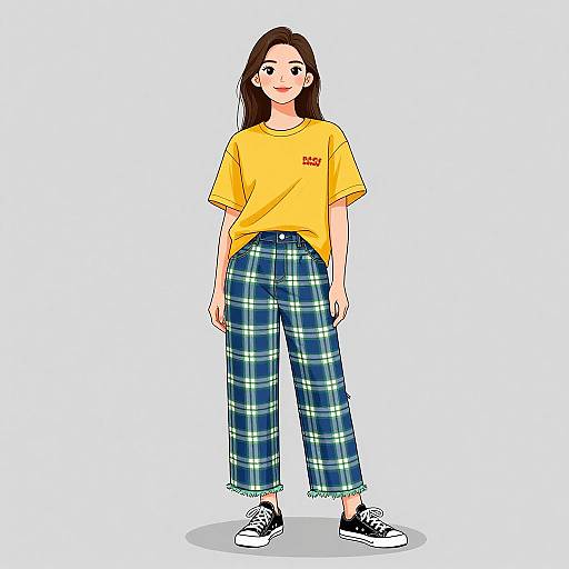 Smiling Woman in Casual Streetwear