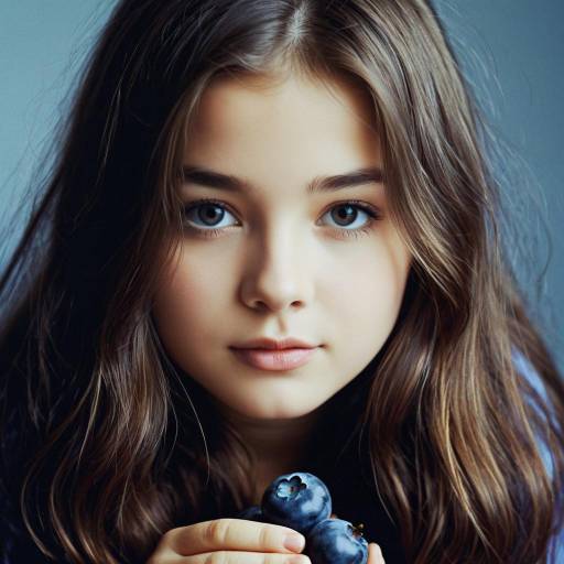 Realistic Portrait of a Blueberry Child