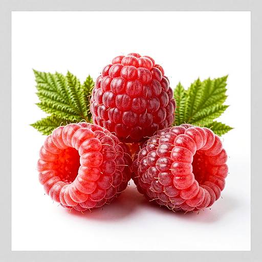 Close-Up Vibrant Red Raspberries