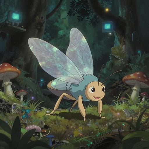 Enchanted Night Macro: Bioluminescent Insect