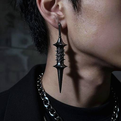 Gothic Industrial Piercing Close-Up