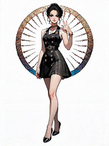 Stylish Woman in Preppy Mini Dress