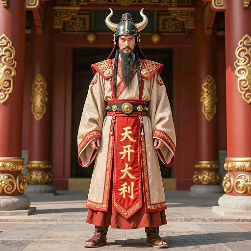 Regal Asian Warrior in Acubi Style Costume