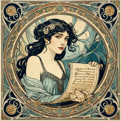 Mysterious Ancient Scroll in Art Nouveau Style Mysterious Ancient Scroll in Art Nouveau Style