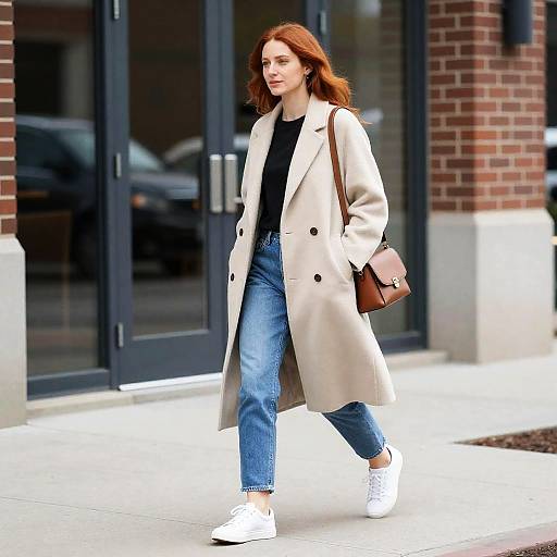 Red-Haired Woman in Urban Setting