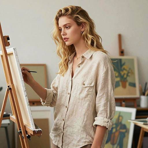 Rose Gold Hairstyle in Art Studio