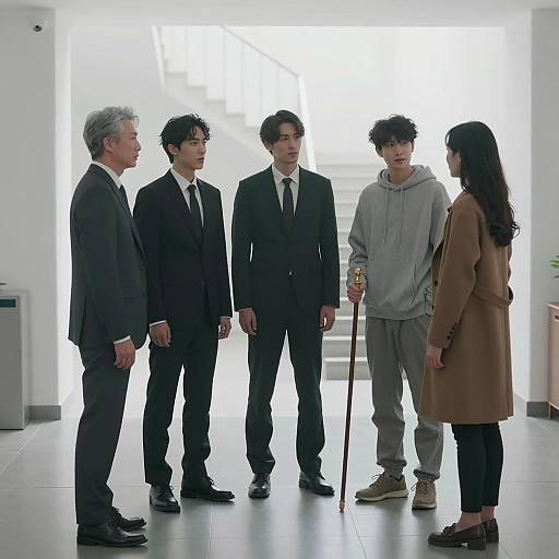 Mysterious Encounter in Foggy Hallway