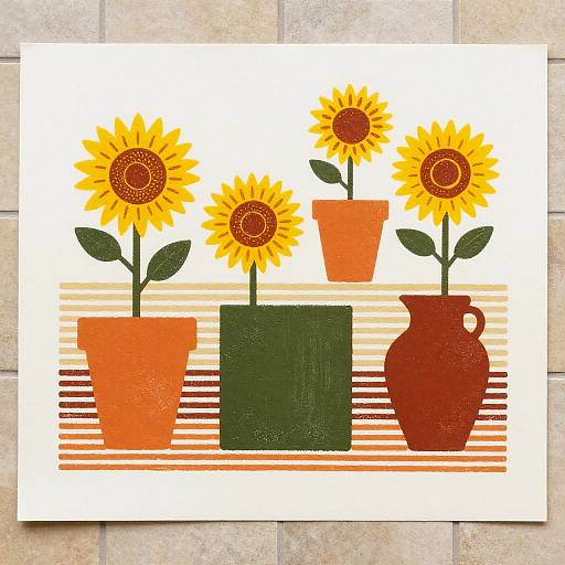 Memphis-Inspired Sunflower Still Life