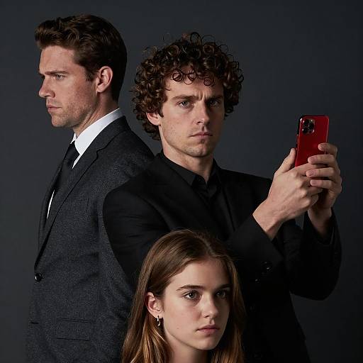 Dramatic Portrait of Three Individuals