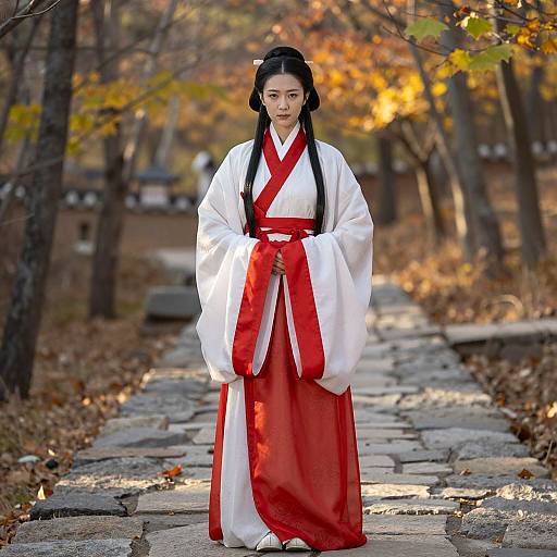 Serene Beauty in Traditional Hanfu Attire