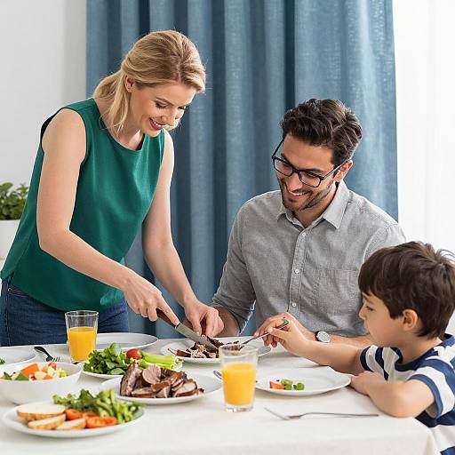 Family Meal with Delicious Spread