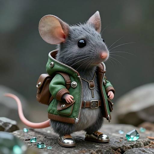 Futuristic Mouse in Detailed Attire