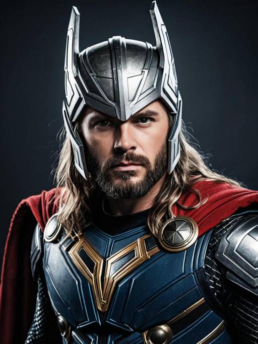 Man in Thor Costume Detailed Portrait