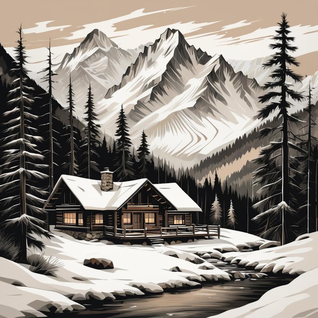 Snowy Mountain Cabin in Traditional Style