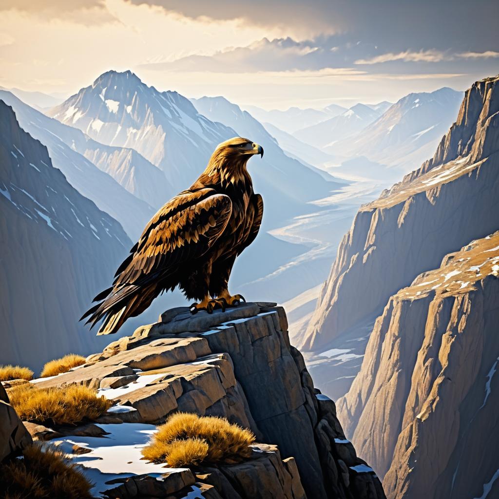 Majestic Golden Eagle on Rugged Cliff