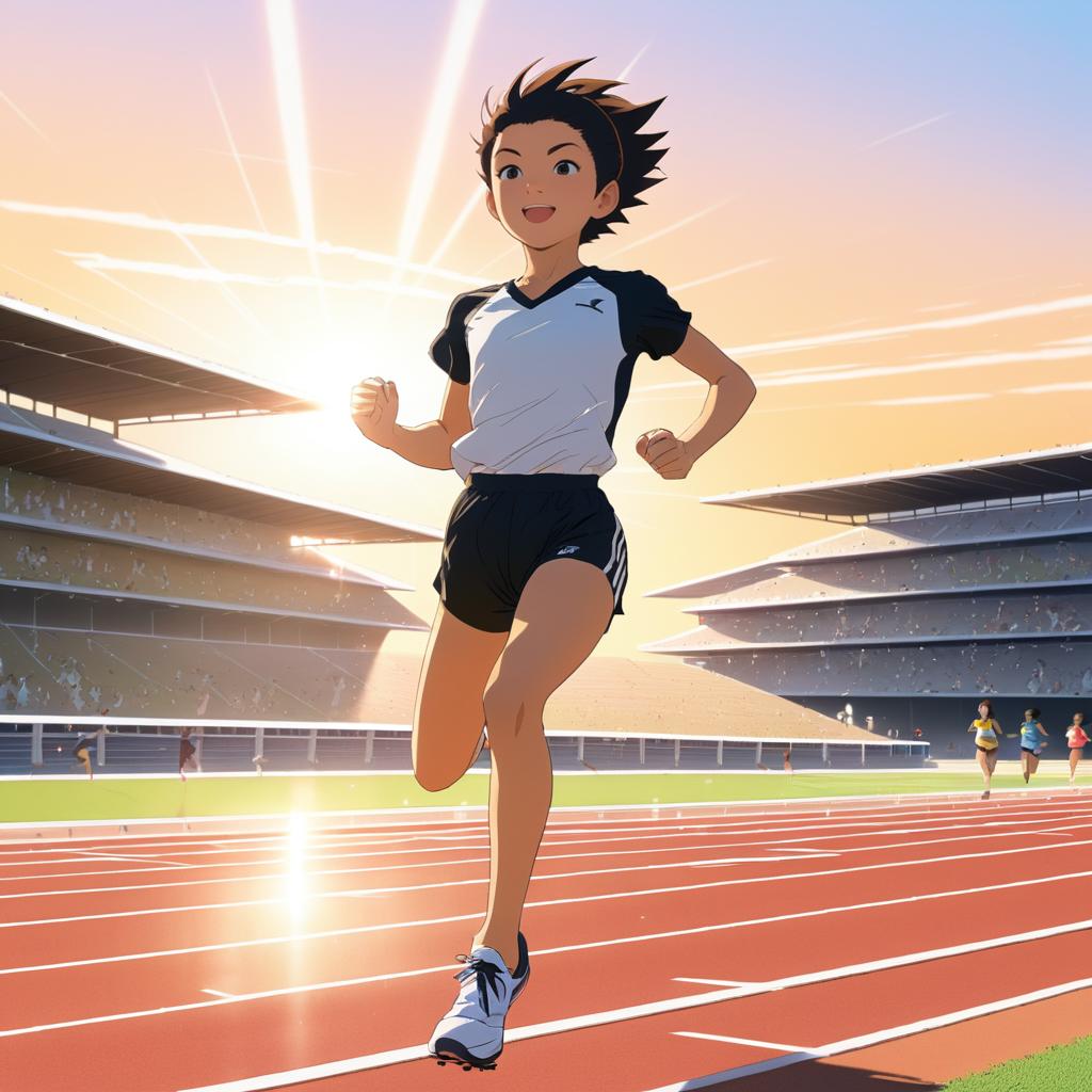 Anime Track Runner in Action