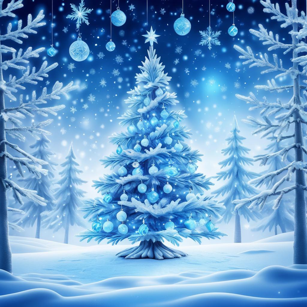 Magical Icy Blue Christmas Wonderland Art