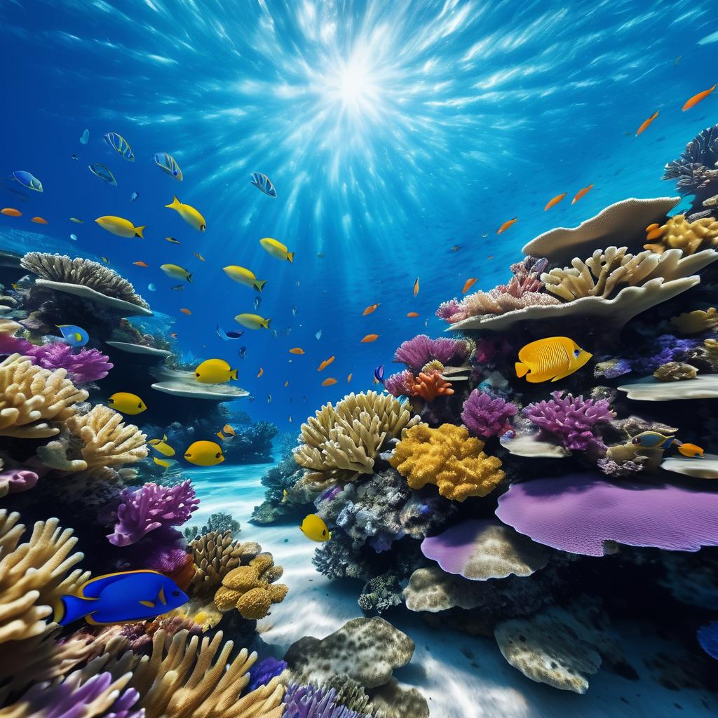 Vibrant Coral Reef with Tropical Fish