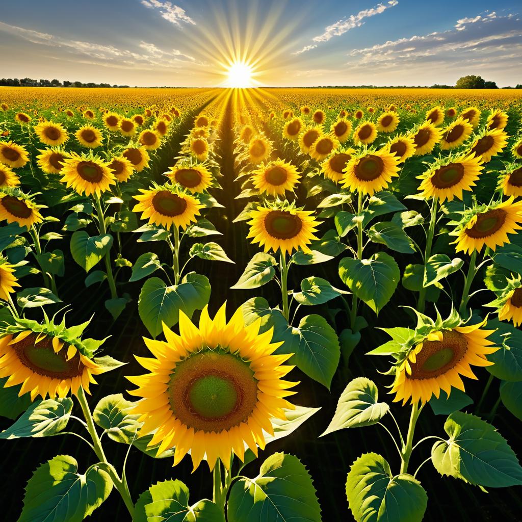 Breathtaking Sunflower Field Composition