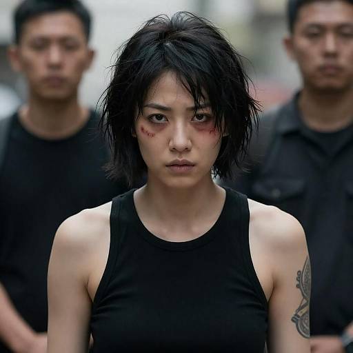 Edgy Portrait of a Resilient Woman