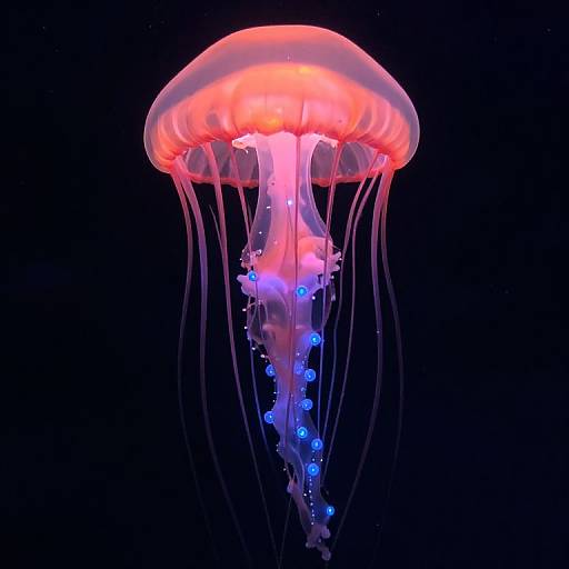Luminous Jellyfish with Glowing Tentacles
