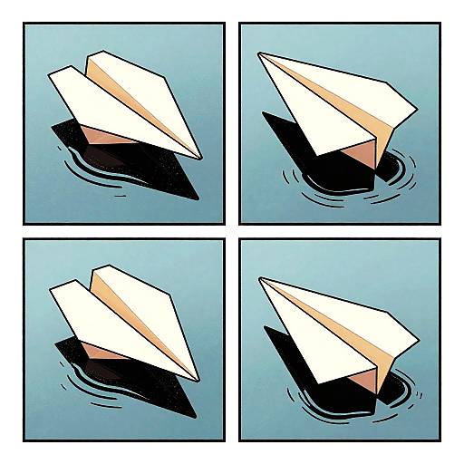 Escher-Inspired Paper Planes Illustration