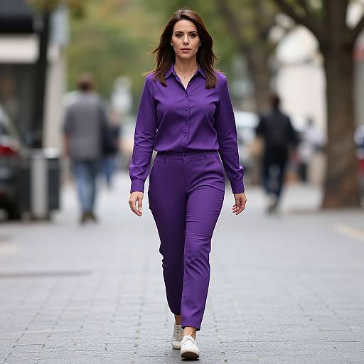 Violet Adult Costume on Street Walk