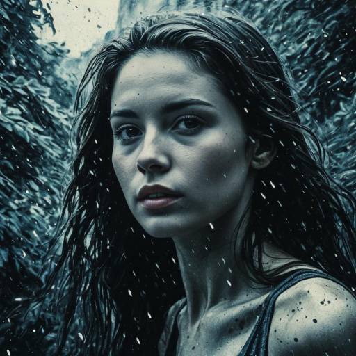 Fantasy Realism Portrait of Woman in Rain