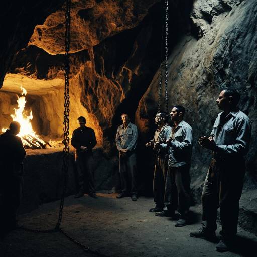 Prisoners Chained in a Cave with Firelight