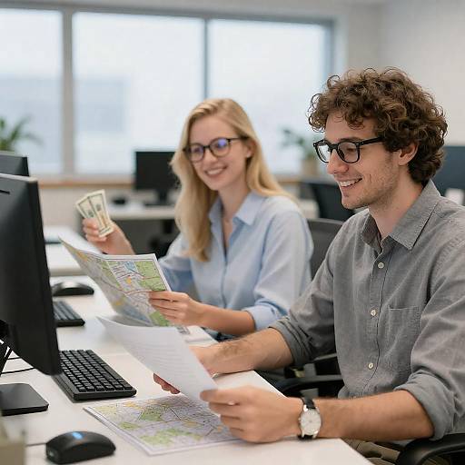 Young Professionals Collaborating in Office