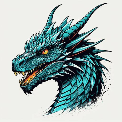 Blue Glass Dragon Vector Illustration