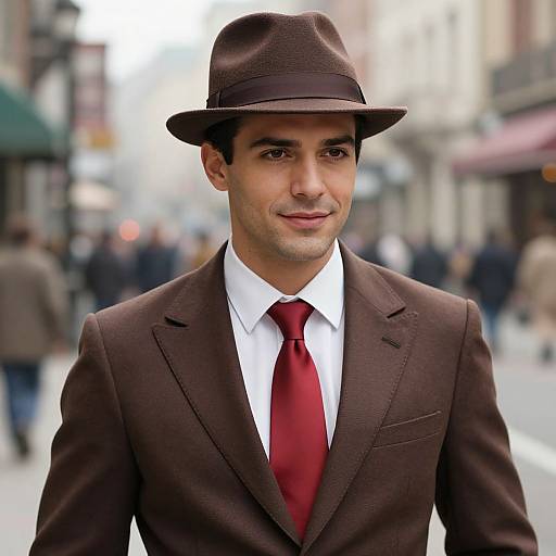 Handsome Man in Stylish Vintage Outfit