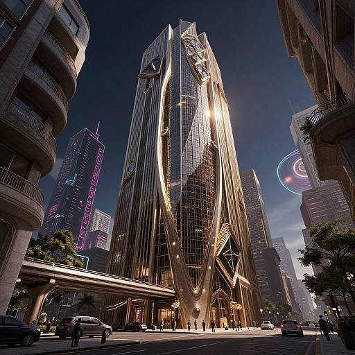 Modern Cyberpunk Architectural Elegance