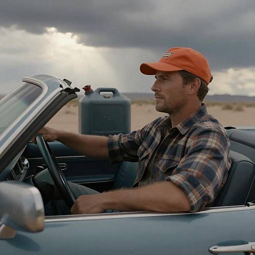 Rugged Driver in Plaid and Orange