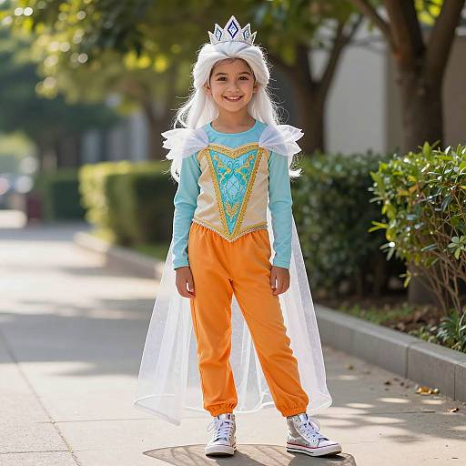 Girl in Fairy Queen Costume Outdoors